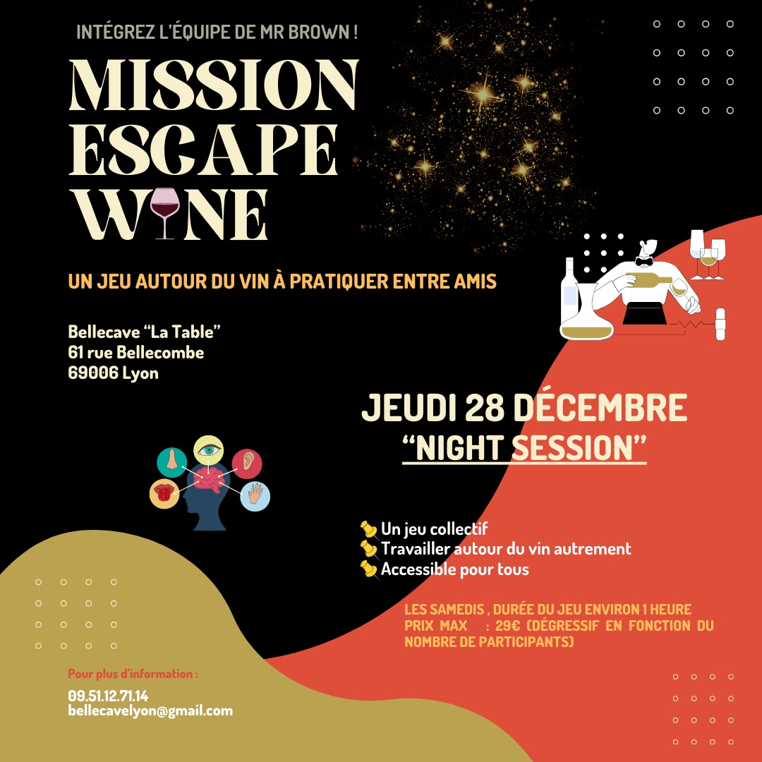 Jeudi 28 Décembre 2023 : Escape Wine “Night Session”