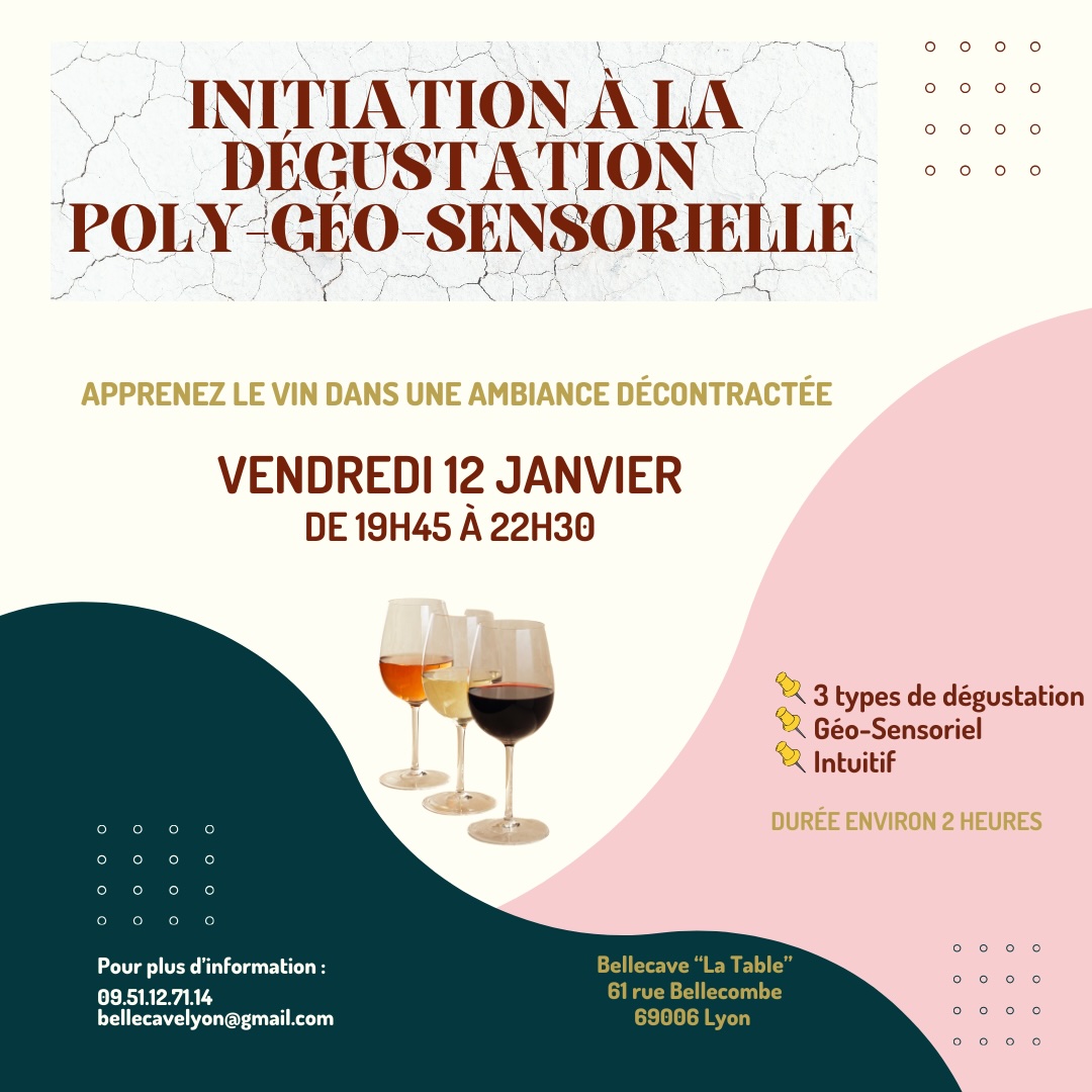Vendredi 12 Janvier 2023 : Initiation à la dégustation Poly-Géo-Sensorielle