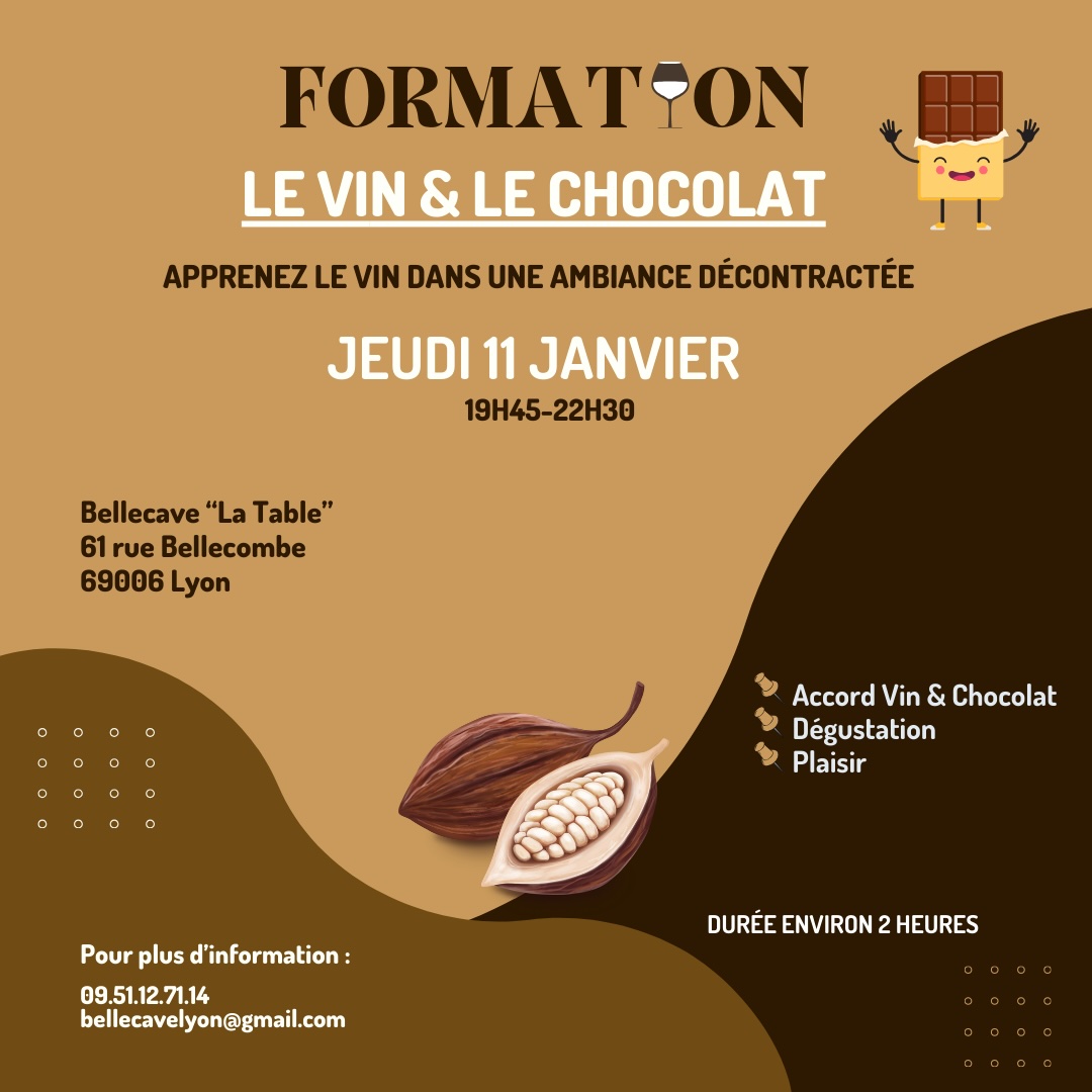 Jeudi 11 Janvier 2024 : Le Vin & Le Chocolat