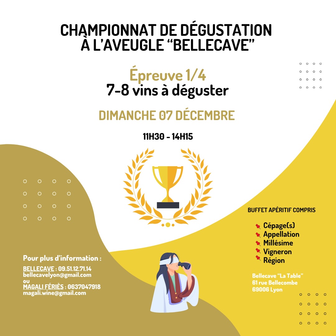 Dimanche 07 Décembre : Championnat de dégustation à l’aveugle – 1ère épreuve (sur 4)