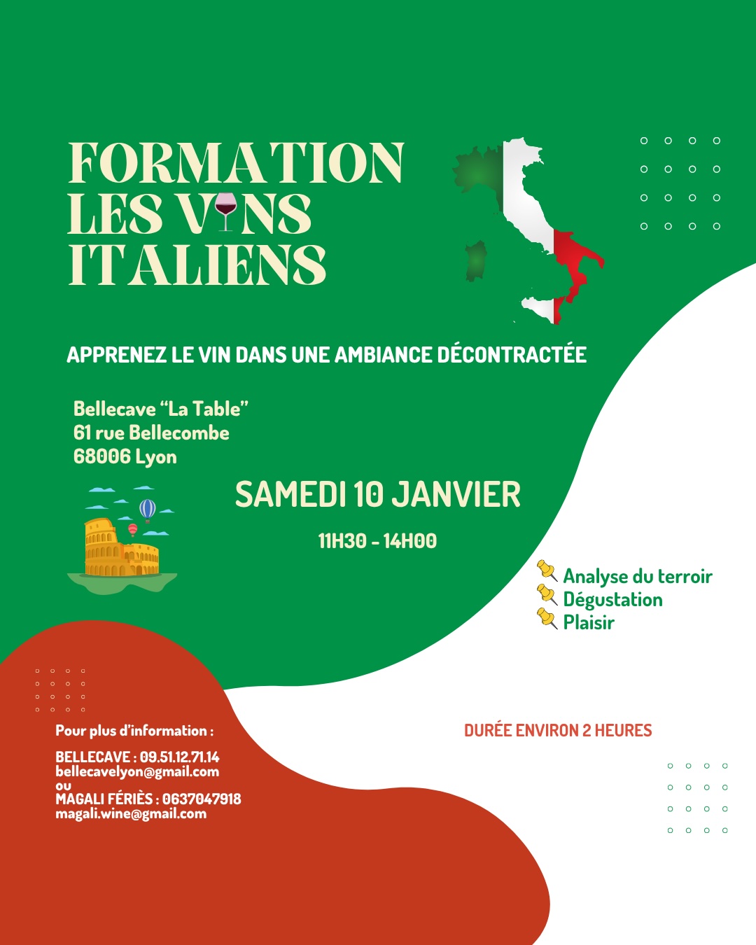 Samedi 10 Janvier 2026 : Les vins italiens