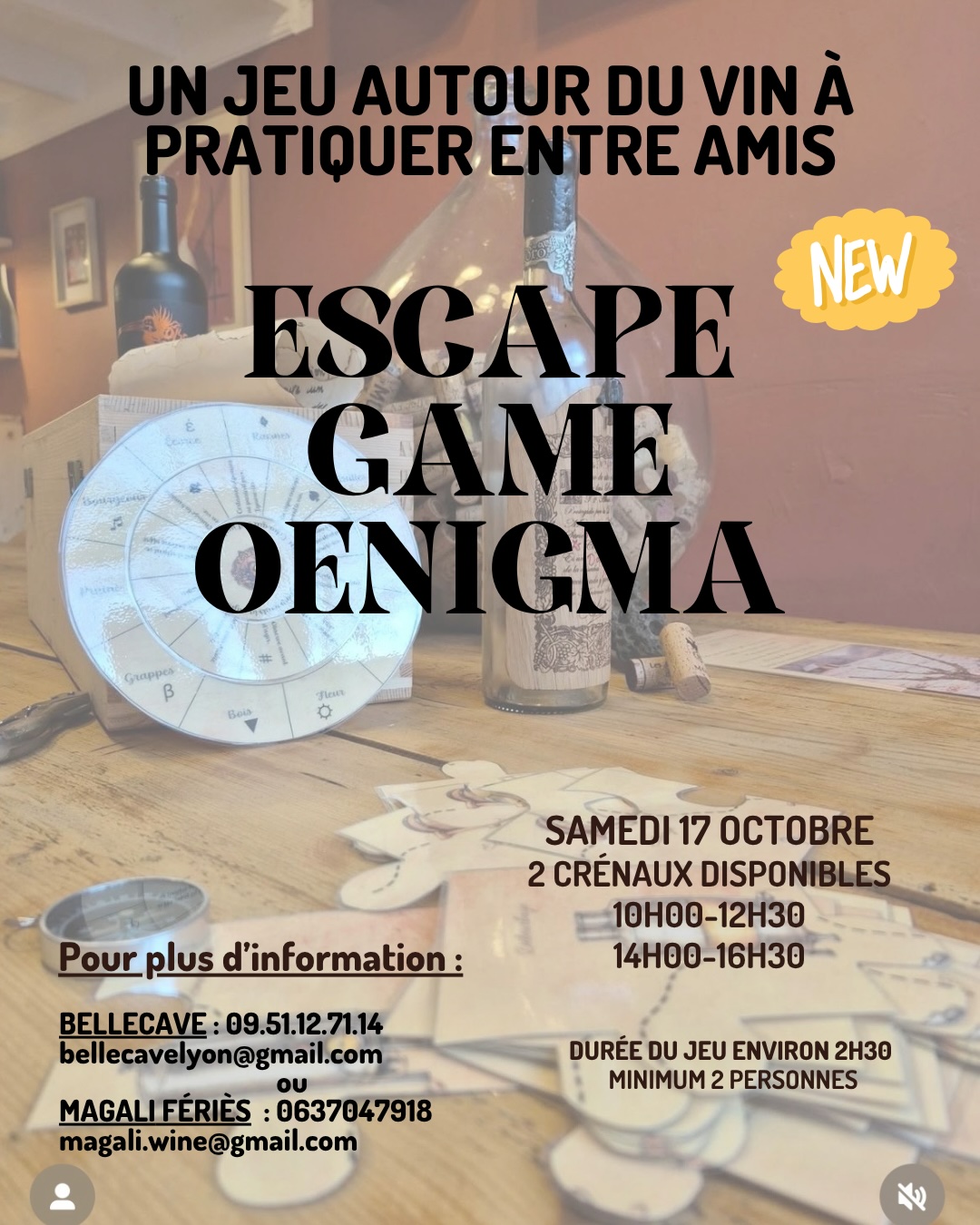 Samedi 17 Octobre : Escape Game Oenigma