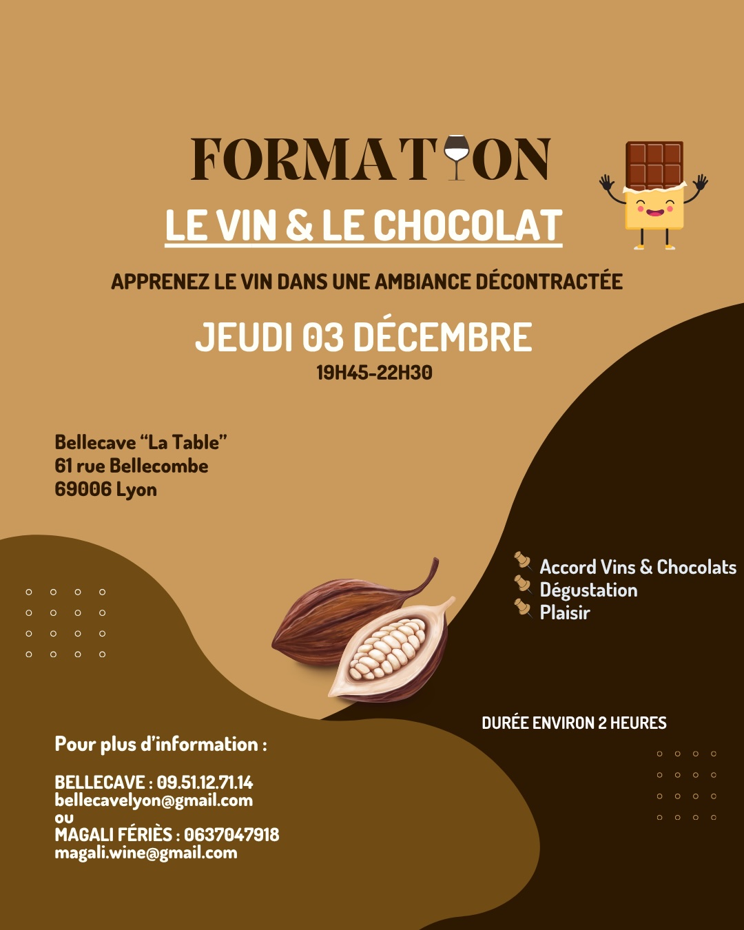 Jeudi 03 Décembre : Le Vin & Le Chocolat