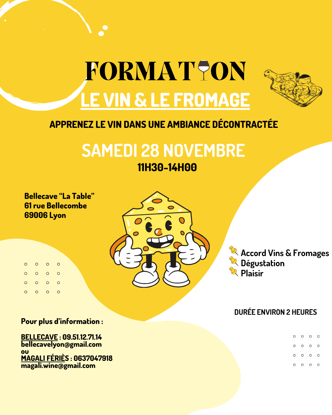 Samedi 28 Novembre : Le Vin & Le Fromage